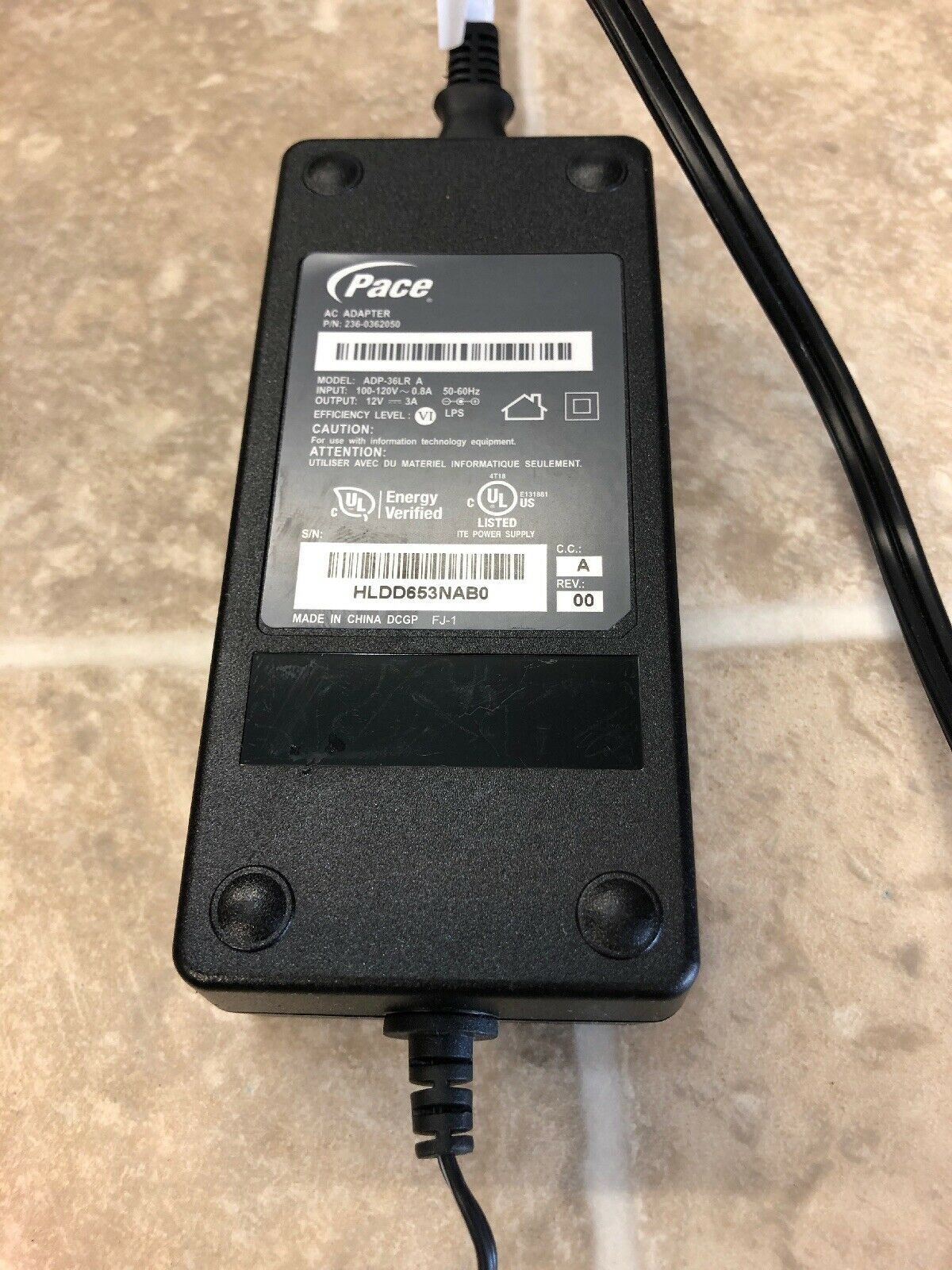 *Brand NEW* Pace 12V 3A AC DC Adapter ADP-36LR 236-0362050 POWER SUPPLY - Click Image to Close